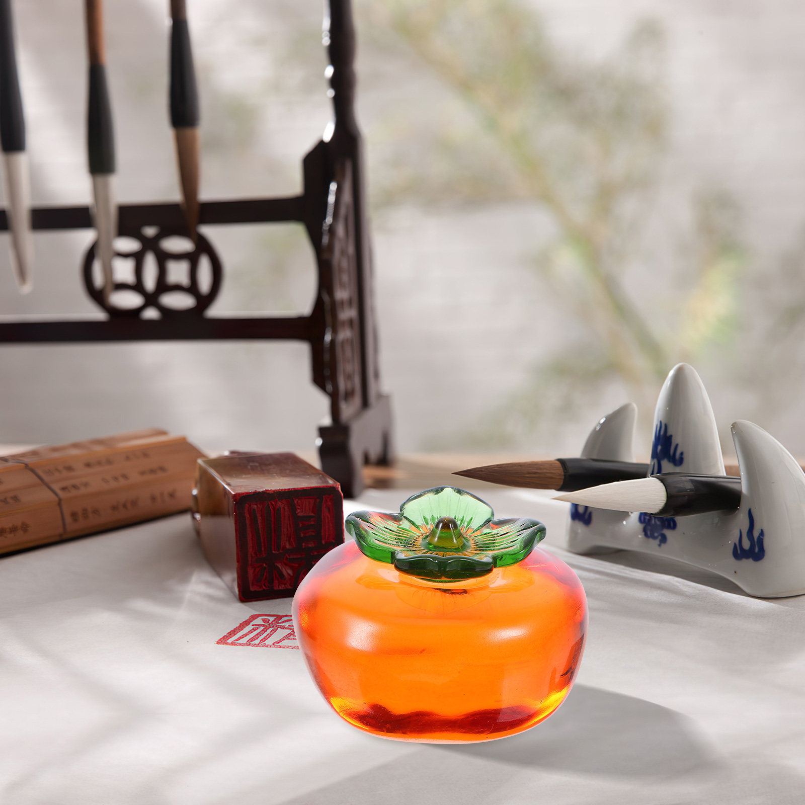 2Pcs Sophisticated Persimmon S - Paper Weight Crystal บทวิจารณ์และราคา