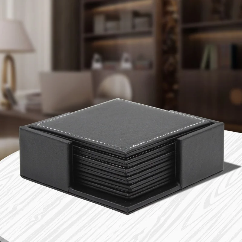 6pcs/Set Business Leather Coas - Leather Desk Pad บทวิจารณ์และราคา