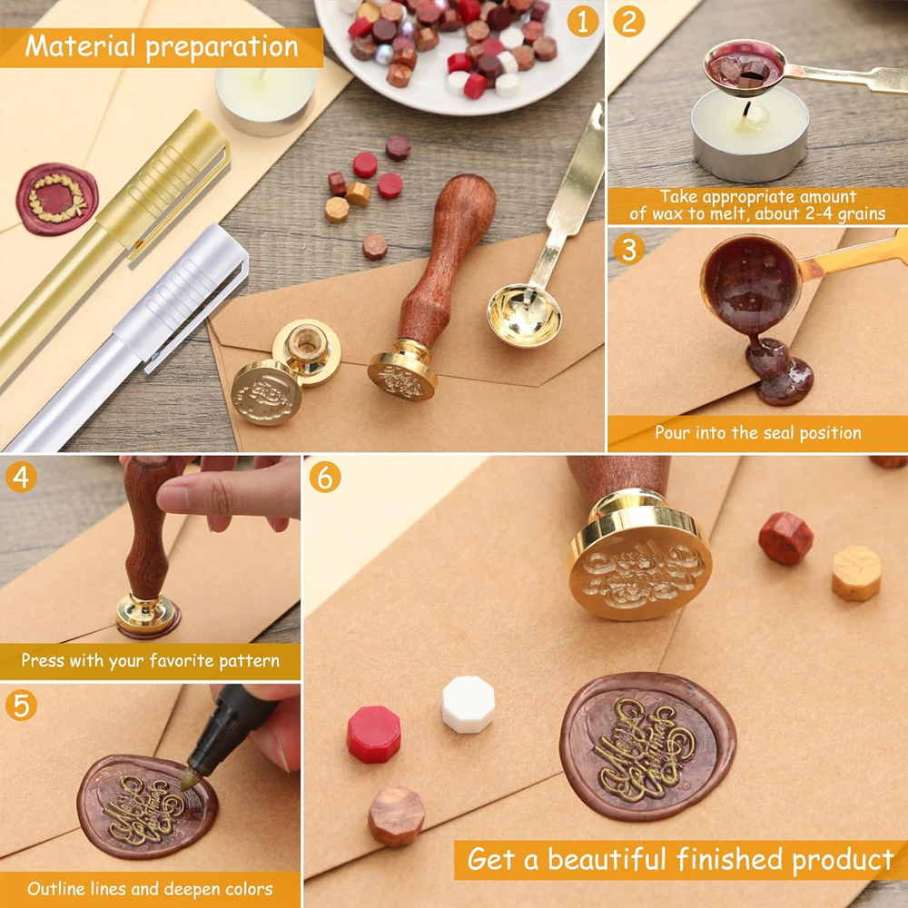 Custom Wax Seal Stamp,Personal - Wax Seal Stamp Set บทวิจารณ์และราคา