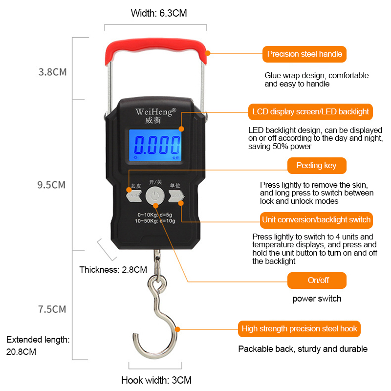 Portable Hanging Hook Scale 50 - Tape Dispenser Weighted บทวิจารณ์และราคา