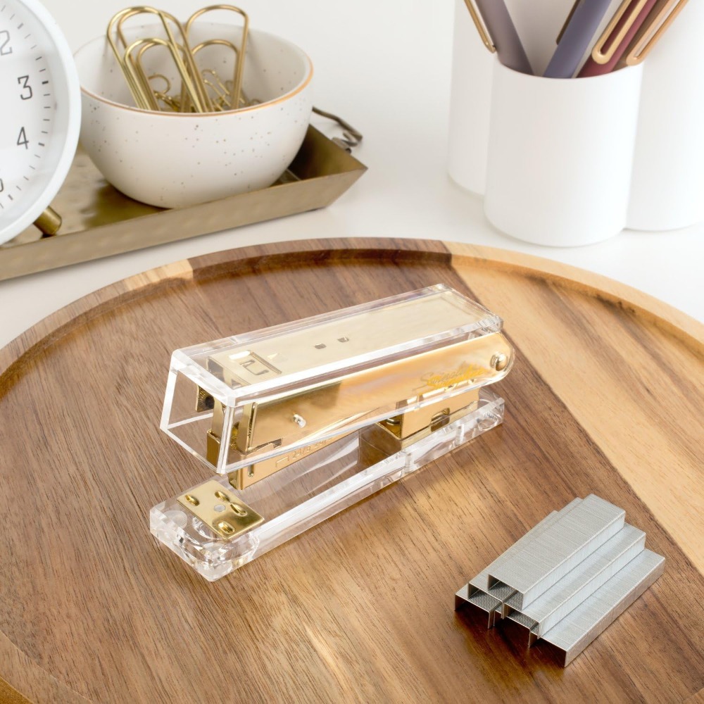 Compact Clear Acrylic Gold Sta - Stapler Half Strip บทวิจารณ์และราคา