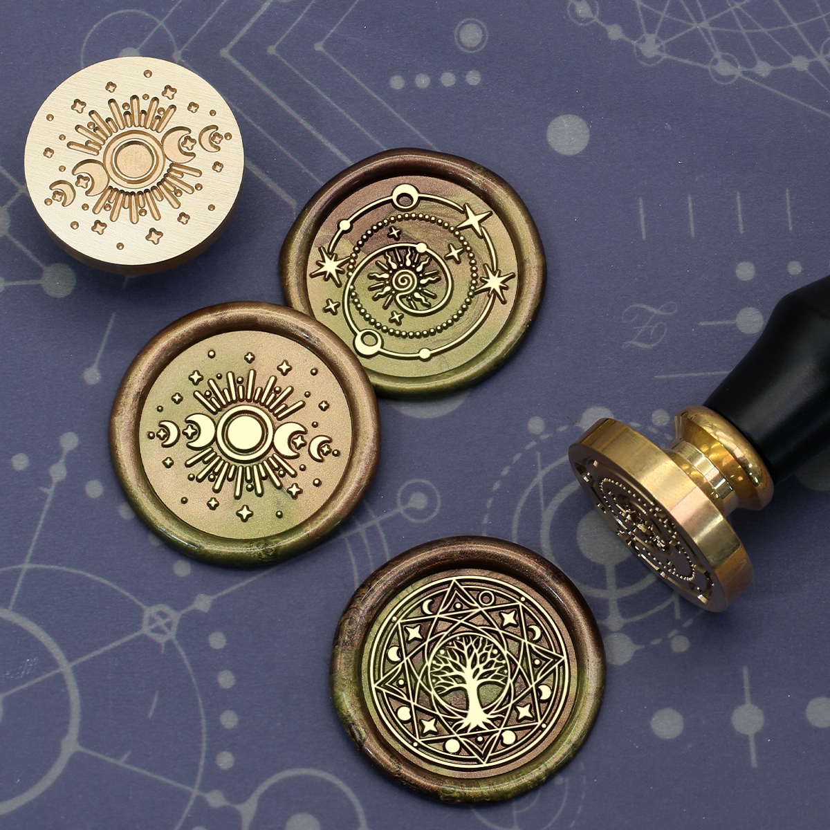 Starry Sky Trees Series Wax Se - Wax Seal Stamp Set บทวิจารณ์และราคา