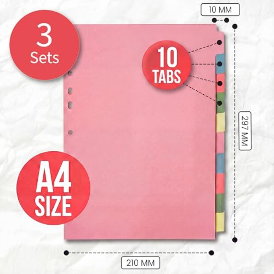 3 Pack] Binder Dividers with T - Tab Divider A4 บทวิจารณ์และราคา