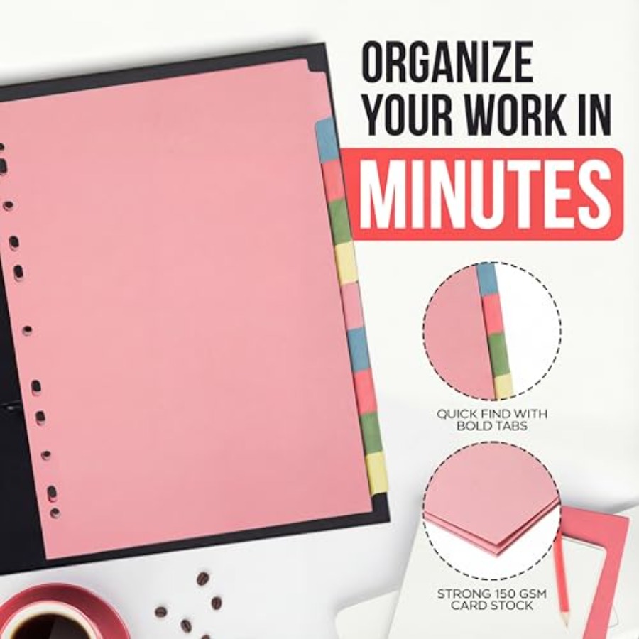 3 Pack] Binder Dividers with T - Tab Divider A4 บทวิจารณ์และราคา