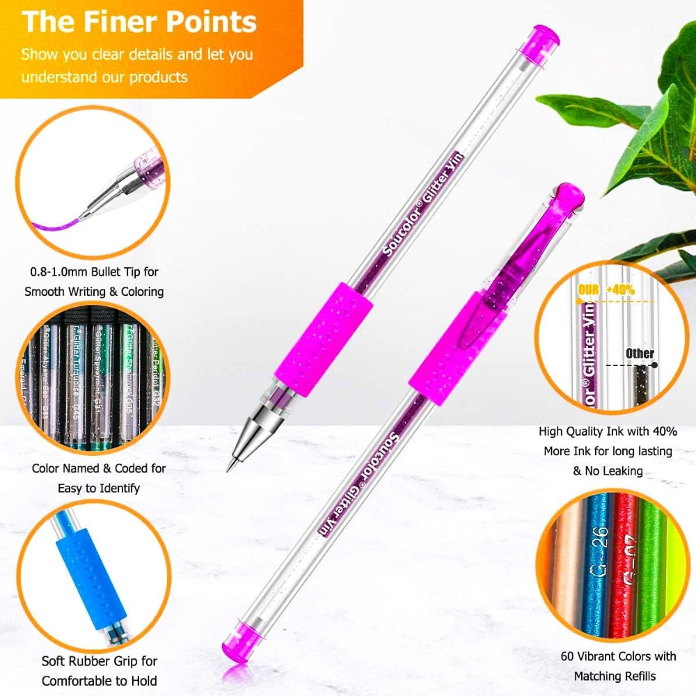 120 Pack Glitter Gel Pens Set  - Gel Refill Pack บทวิจารณ์และราคา