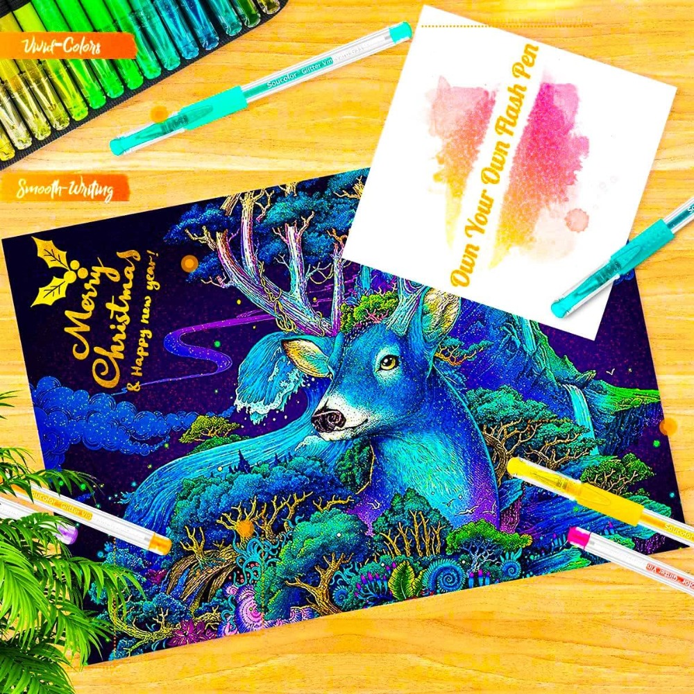 120 Pack Glitter Gel Pens Set  - Gel Refill Pack บทวิจารณ์และราคา