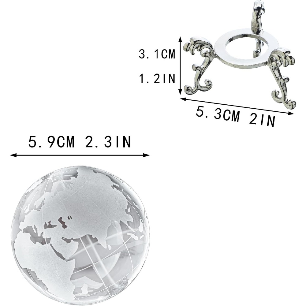 60mm Crystal Earth Globe Paper - Paper Weight Crystal บทวิจารณ์และราคา