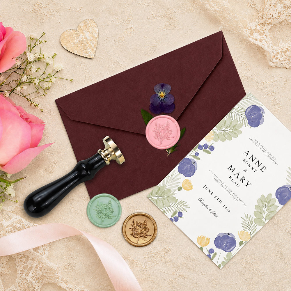 Wax Seal Stamp Set Flower Plan - Wax Seal Stamp Set บทวิจารณ์และราคา