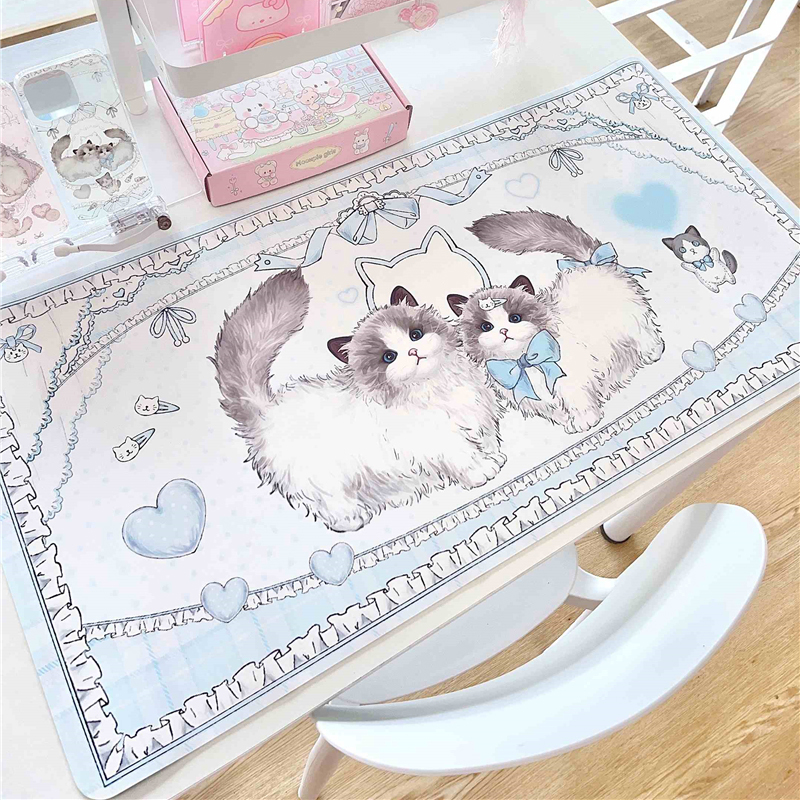 Leather Table Mat Ragdoll Cat  - Leather Desk Pad บทวิจารณ์และราคา