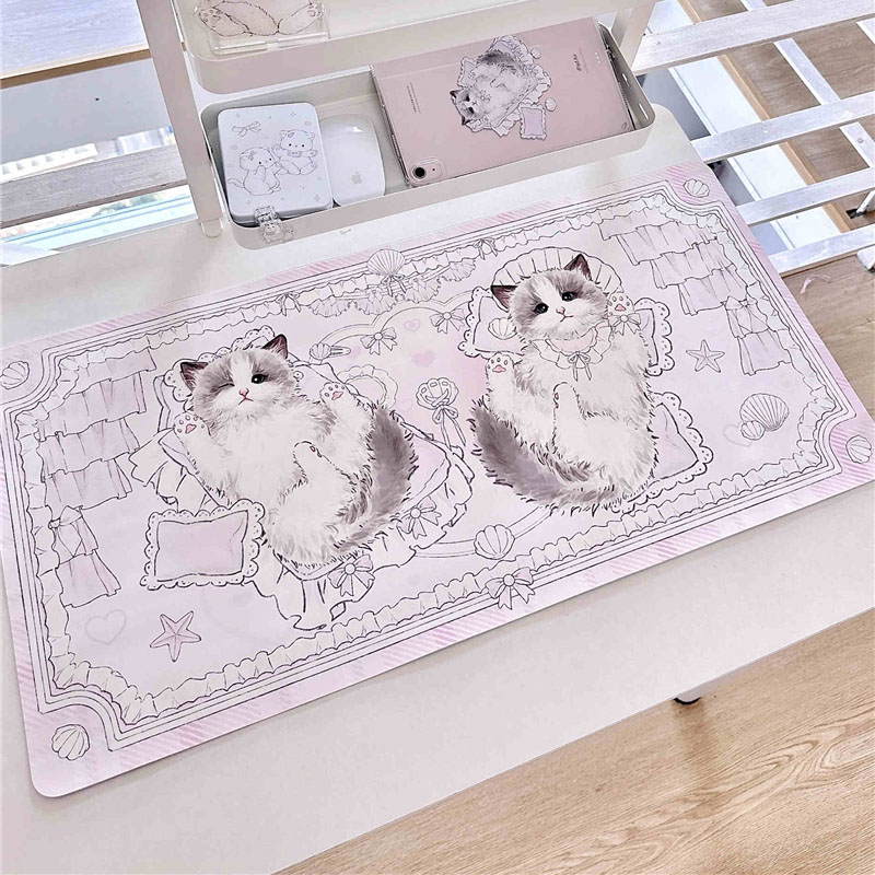 Leather Table Mat Ragdoll Cat  - Leather Desk Pad บทวิจารณ์และราคา