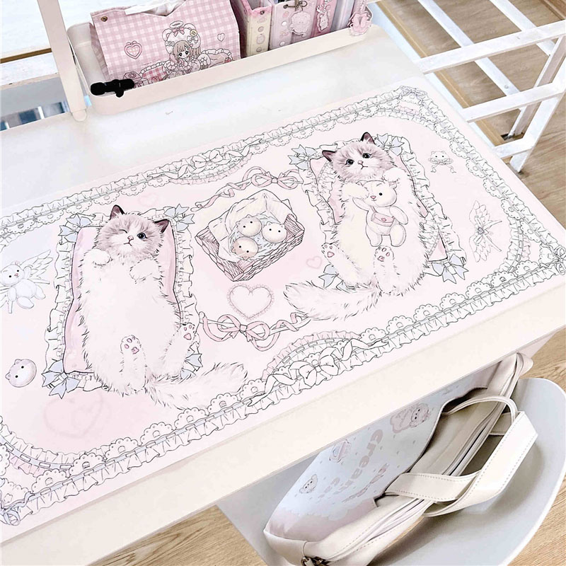 Leather Table Mat Ragdoll Cat  - Leather Desk Pad บทวิจารณ์และราคา